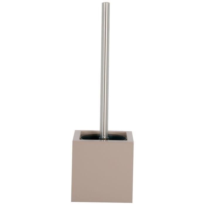 MSV Brosse Wc avec support MDF & Acier Inox Beige