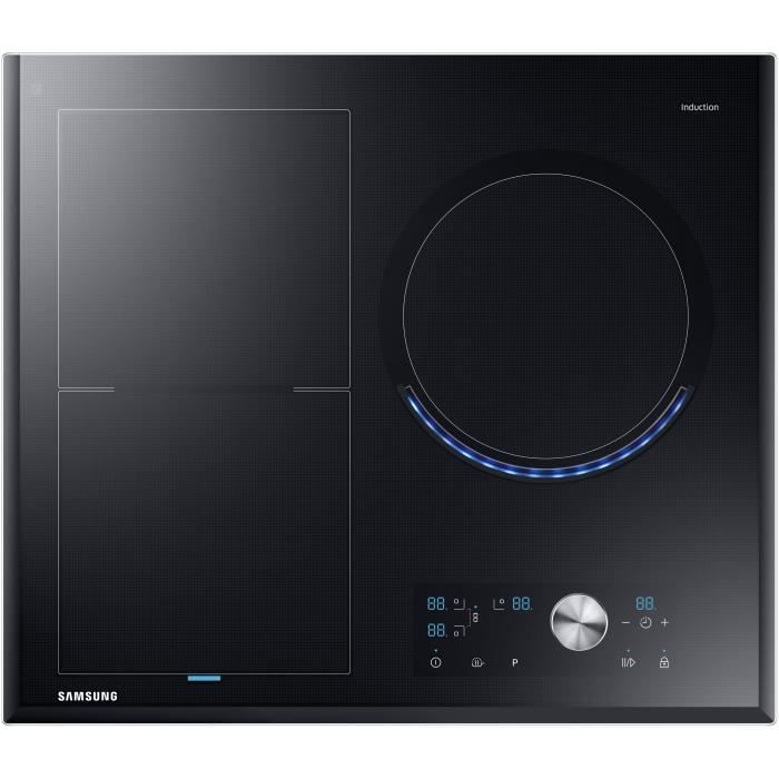 Table de cuisson induction - SAMSUNG - 3 zones - NZ63J9770EK/EF - L60 cm - 6800W - Revêtement verre - Noir