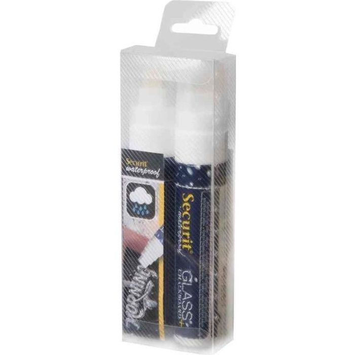 Etui de 2 Marqueurs Craie WATERPROOF LARGE Blanc