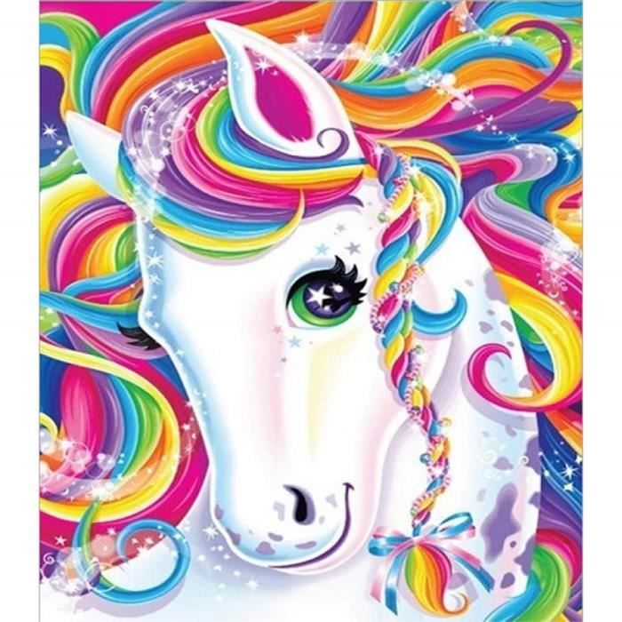 Peinture au diamant Licorne Dessin animé Animal Animal Bricolage Cristal Plein perceuse carré 5D Diamant Peinture kit de