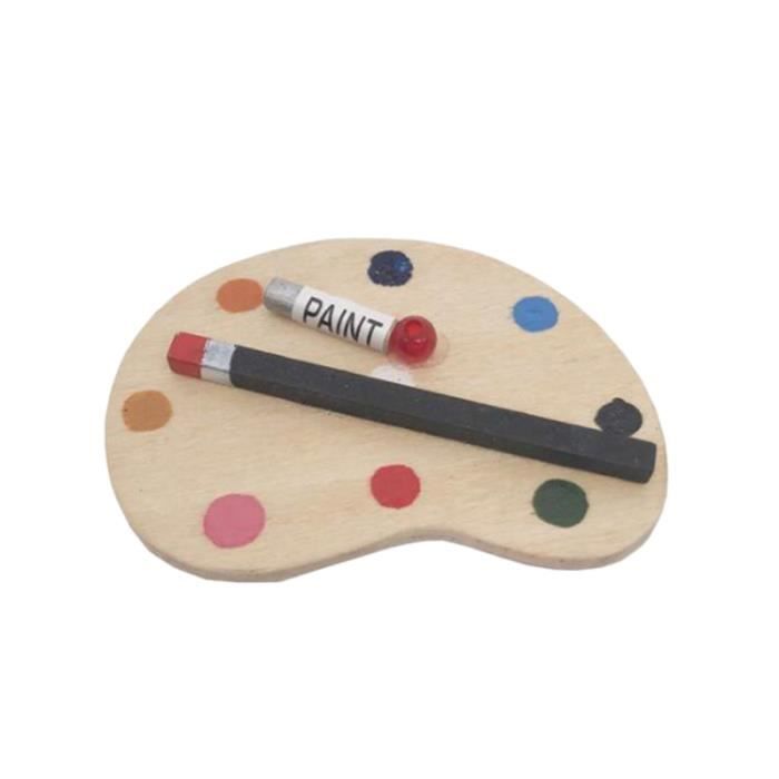 3 PCS Simulation Peinture Palettes Mini Scène Accessoires Planche À Dessin Miniatures Jouer Maison pour Enfants CHEVET