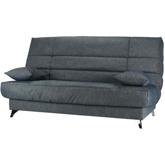 Banquette-lit clic-clac Gris matelas HR 130 cm - PATTY -