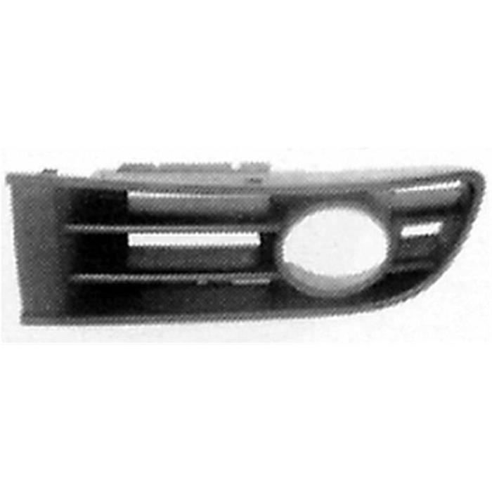 Grille de calandre gauche VOLKSWAGEN POLO IV phase 1 2001-2005 noire, trou feu antibrouillard, Neuve.