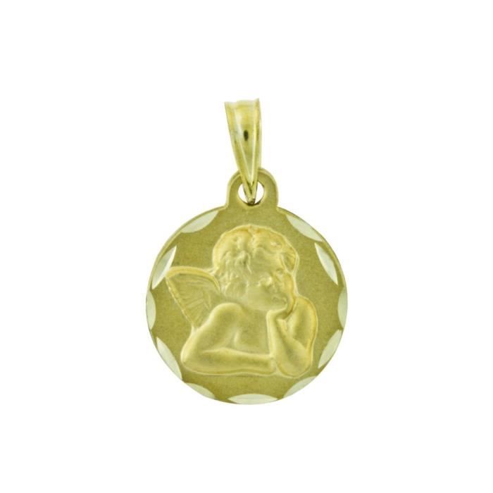 YSORA - Médaille Ange en Or Jaune 9 Carats - Enfant