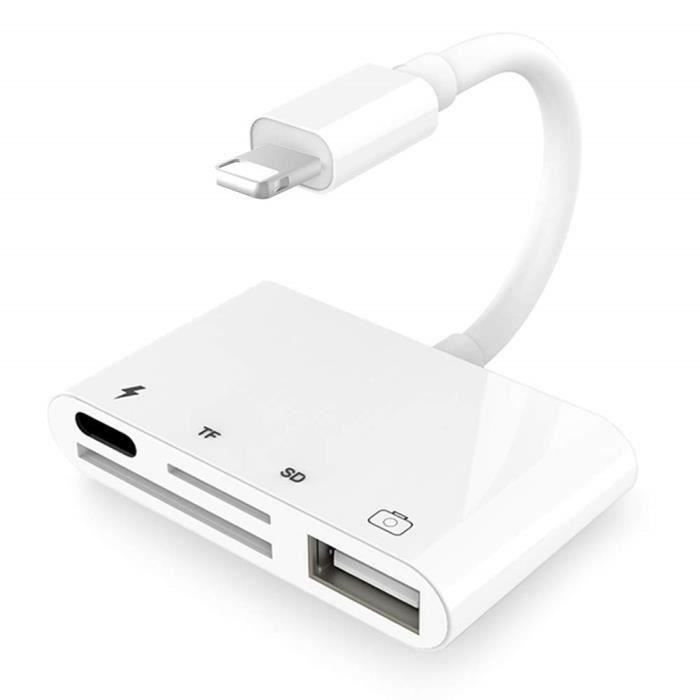 TL21122-Lecteur de Carte SD 3 en 1 USB Caméra , avec USB 3.0 OTG Charge Câble et Prise Casque 3,5 mm pour Phone Pad, Soutien iOS 1