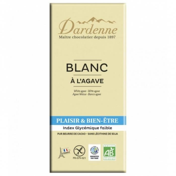 Tablette chocolat blanc agave 100gr