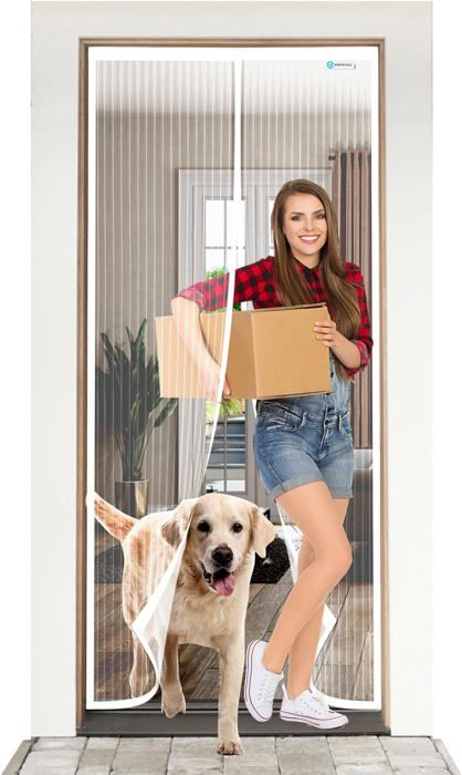 Bloque Porte Magnetique Été Anti Moustique Insecte Mouche Insecte Rideaux Net Fermeture Moustiquaire Lit 90x190