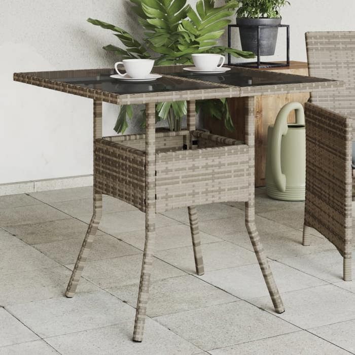 vidaXL Table de Jardin Dessus en Verre Table à Manger Table de Repas Meuble de Patio Terrasse Arrière-cour Extérieur 365522