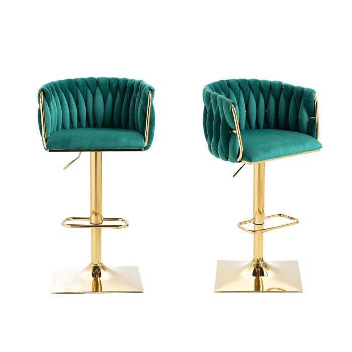 Tabourets De Bar Réglables Tournants - Lot De 3 Avec Dossier Et Repose-pieds, Revêtement En PU Confortable Pour Cuisine Ou Salon - 3