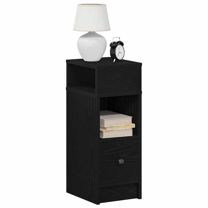 vidaXL Table de chevet avec tiroir noir 25x31x66 cm table dappoint armoire de lit table dappoint pour la chambre table 858616