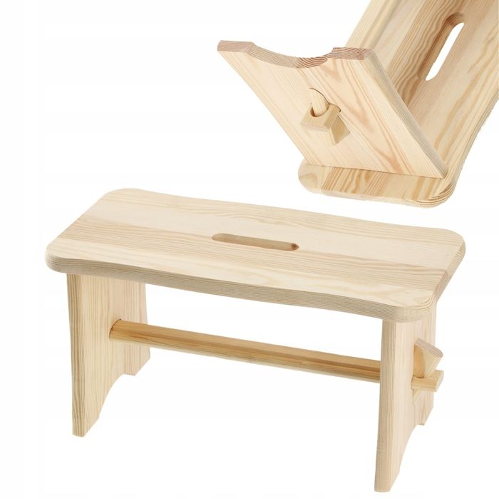 KADAX Tabouret en Bois pour Enfants Petite Chaise pour Ajouter Une Touche de Charme Rustique (Rectangulaire)