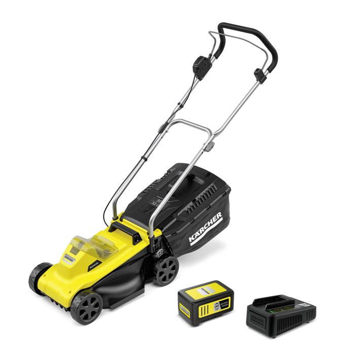 Tondeuse à gazon sur batterie Karcher LMO 2 18 coupe 32 cm mulshing kit bac 3500 trmin 250m²