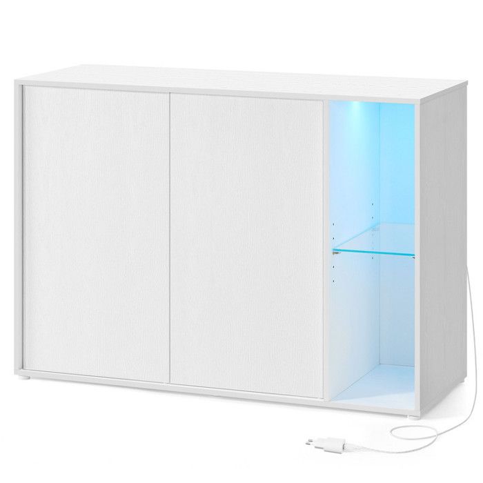 Buffet - SONGMICS HOME - Buffet avec Éclairage - Assemblage Ultra-Rapide sans Outils Toolless Blanc Neige Buffet - SONGMICS HOME - Buffet avec Éclairage - Assemblage Ultra-Rapide sans Outils Toolless Blanc Neige