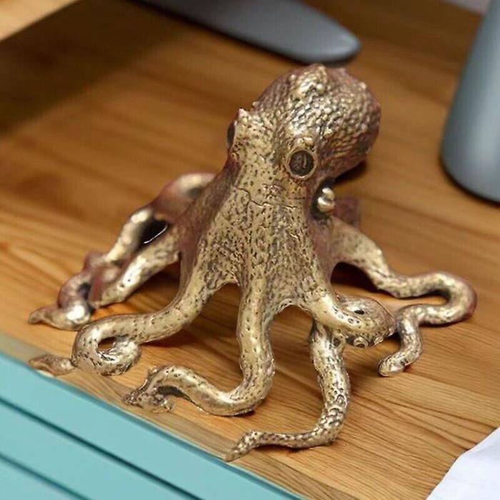 Petite Statue Poisson En Laiton - Figurine Déco Asiatique Pour Bureau Ou étagère