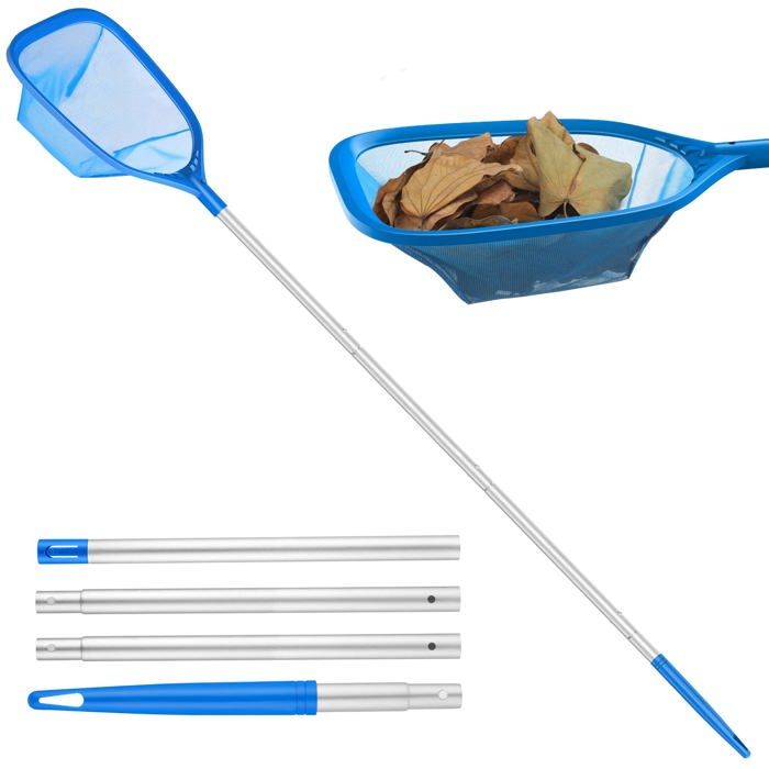 Acheter Épuisette de piscine à 3 sections avec manche télescopique en aluminium et filet de piscine à mailles fines en nylon, outil de nettoyage de piscine F