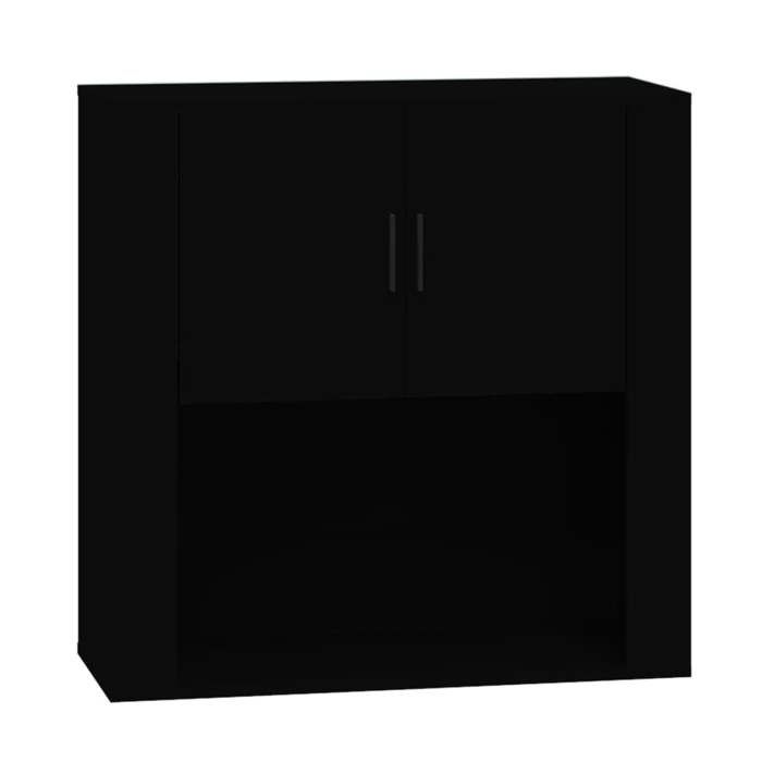 Buffet CLOUD commode meuble de rangement Noir 80x33x80 cm Bois dingénierie J2036