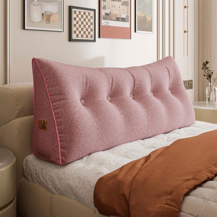Coussin de Lecture Triangulaire coussin de lecture pour lit et canapé - VERCART - 180 cm - Rose - Déhoussable Coussin de Lecture Triangulaire coussin de lecture pour lit et canapé - VERCART - 180 cm - Rose - Déhoussable