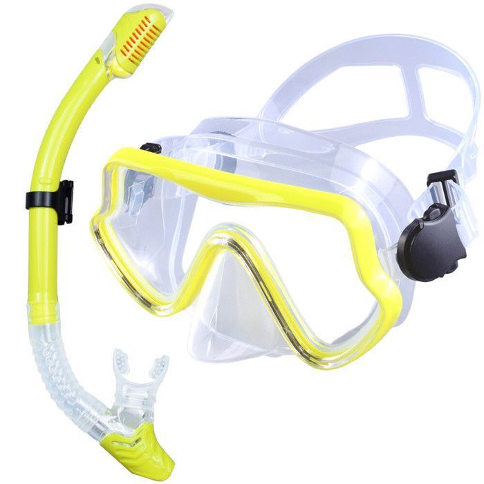 Masque De Plongée Avec Tuba – Verre Anti-buée – Sangle Réglable En Silicone – Confortable – Pour Snorkeling Et Plongée