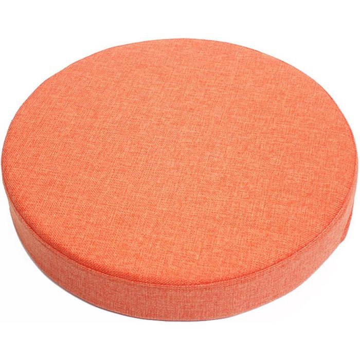 Coussin chaise rond orange 35x35x5cm usage maison/bureau/jardin/salon
