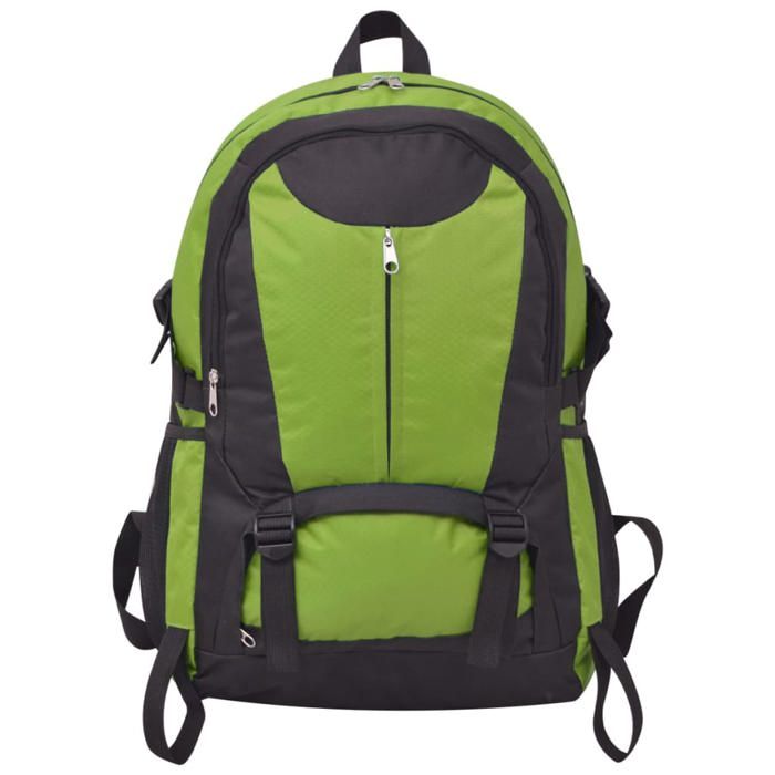 Sac à dos de randonnée 40 L - vidaXL - Noir et vert - 32x22x53 cm - Hydrofuge - Bandoulières rembourrées Sac à dos de randonnée 40 L - vidaXL - Noir et vert - 32x22x53 cm - Hydrofuge - Bandoulières rembourrées