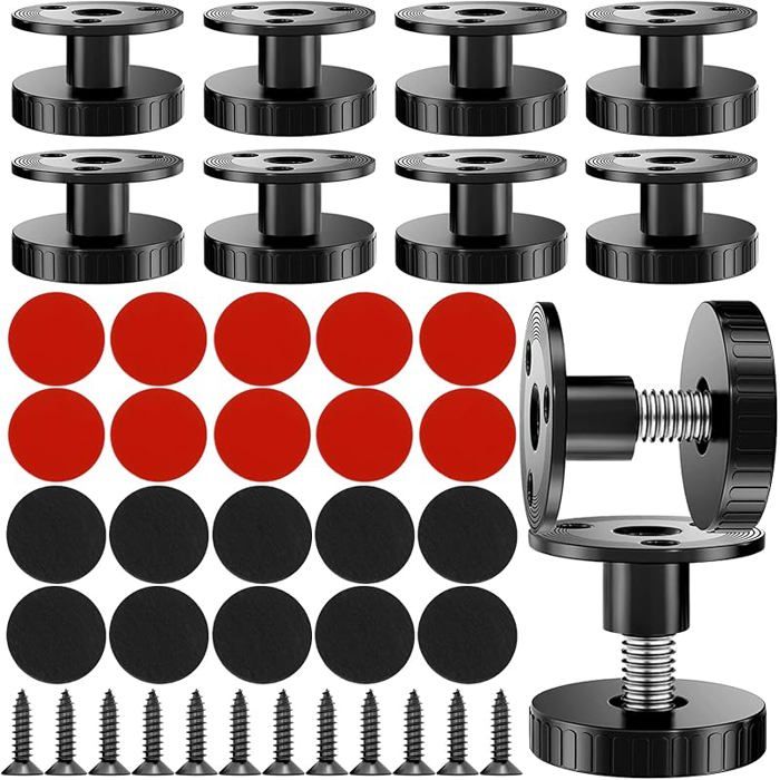 Lot de 10 pieds de meubles réglables 20 à 45 mm pour meubles vis ou autocollants réglables pour armoire chaise PIED DE MEUBLE