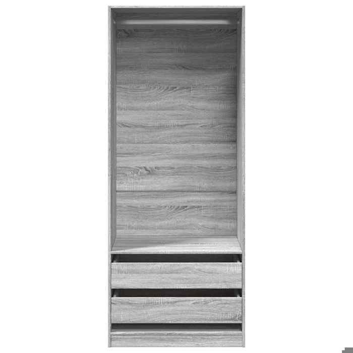 Moderne Garde-robe BURKE Armoire de chambre avec rangement sonoma gris 80x50x200 cm bois dingénierie AA1970