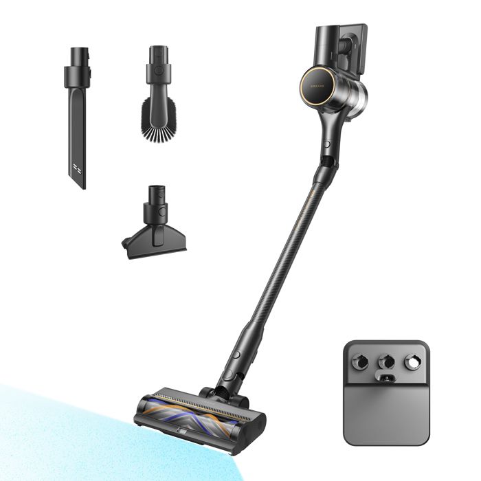 Dreame R20 Pro - Aspirateur Balais sans Fil - 26000Pa / 600W - Tube dextension flexible a 90° - Ecran LED - TangleCut a double lame