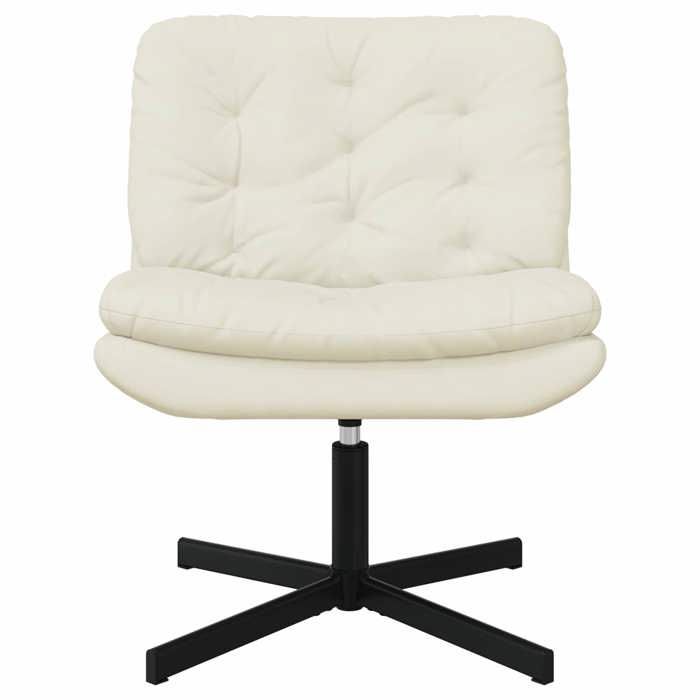 Les Soldes Chaise pivotante de bureau (1 pc) - CLOUD - Maximum 110 kg par siège - Crème 63x75x76 cm Velours J1442