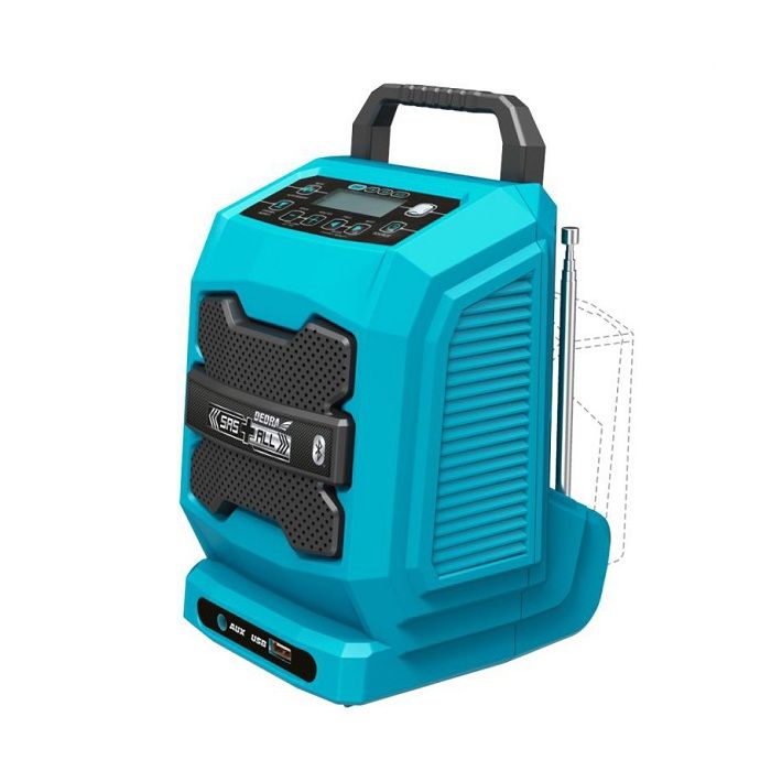 Radio de chantier rechargeable - DEDRA - Bluetooth 4.2 - 18V - Port USB - Écran LCD - Distance 10 m - Modèle DED7005