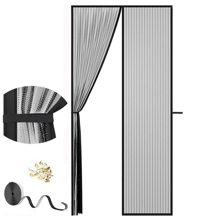 Moustiquaire Magnétique Porte Balcon 90x210 cm Rideau Anti-Insectes avec Installation Sans Perçage