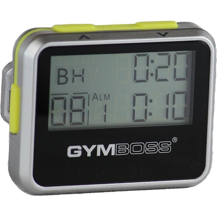 Minuteur du2019intervalle et chronomètre u2013 Coque Brillant Argente/Jaune TIMER
