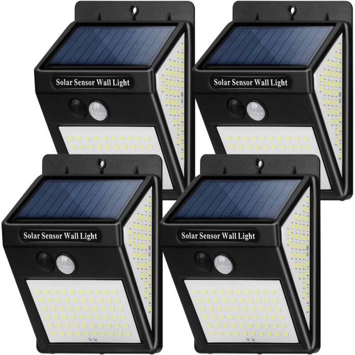 Lampe solaire extérieure - Unbrand - Détecteur de mouvement - 3 modes déclairage - 144 LED - Étanche - Sans fil