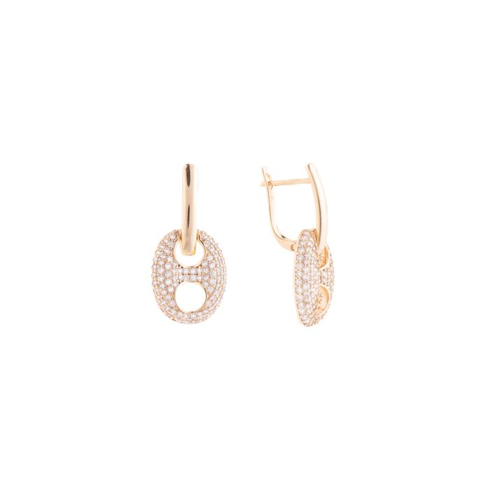 Boucles doreilles - LUXENTER - Memat - Finition or 18k - Zircone blanche - Demi-créole 27 4×13 6 mm Boucles doreilles - LUXENTER - Memat - Finition or 18k - Zircone blanche - Demi-créole 27 4×13 6 mm