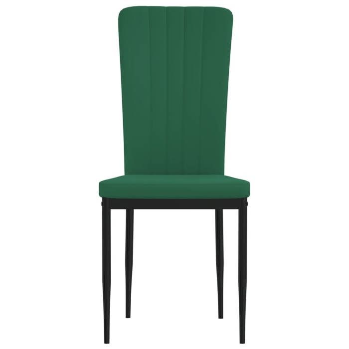 Chaises cuisine(4 pcs) - Vert - Chaises à manger - 4 personnes - Vert foncé Velours 42x57.5x95 cm F2879