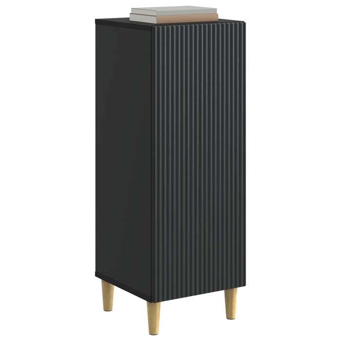 Buffet bas séjour{1 pièce}meuble de rangementdesign épuré Noir 33 x 345 x 90 cm Bois dingénierie eiy80v91