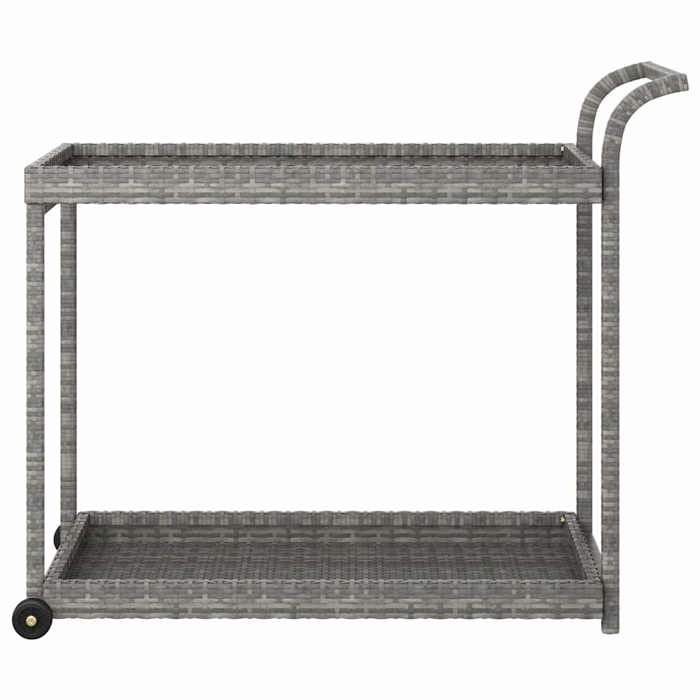 Desserte cuisine - Chariot de bar Gris 100x45x83 cm Résine tressée - design élégant - pour maison(75396）