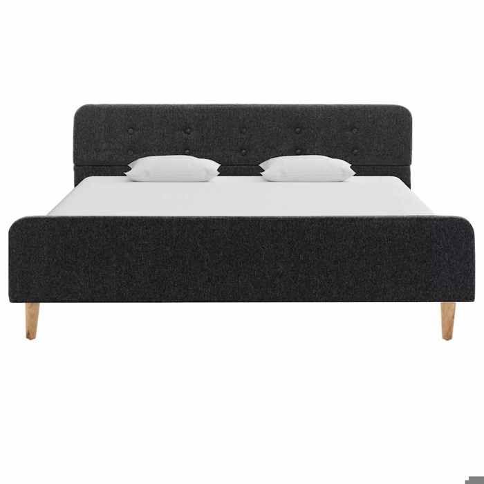 Structure de lit - HAOSHOP - Cadre de lit Gris foncé Jute 140 x 200 cm&01_83320