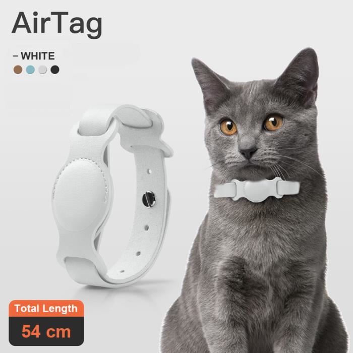 Meilleurs prix pour AC38-blanc-M-Collier réglable en cuir pour Apple Airtag, pour traceur de localisation pour chien et chat, ét