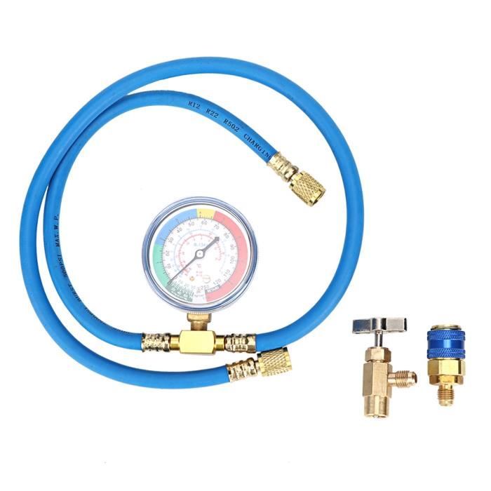 Tuyau De Recharge Avec Manomètre Pour Réfrigérant R134A/R12 - Longueur 60cm, Valve 1/2", Pour Climatisation Auto
