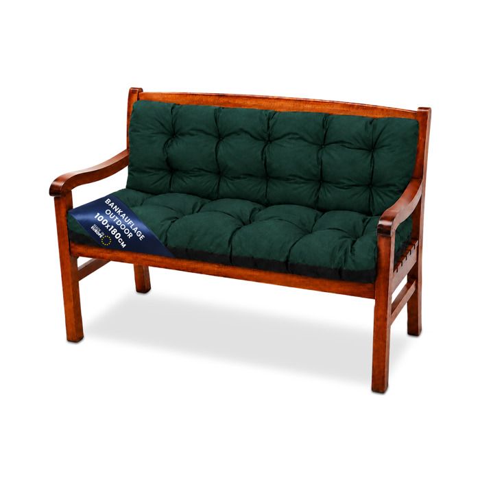 Coussin banquette de jardin 180x100 cm - coussins de banc canapé et pour palette impermeable oreiller exterieur au assise Vert