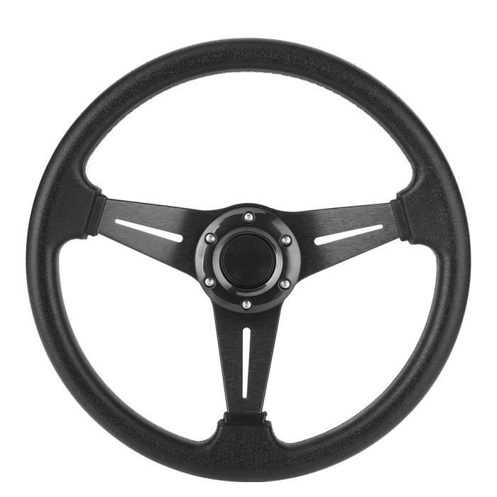 Volant De Course Universel Acclcors - Design Ergonomique En Cuir Vinyle, 13.6 Pouces, 6 Trous - Parfait Pour Simulateurs De Conduite, Rallye Et Sport Auto
