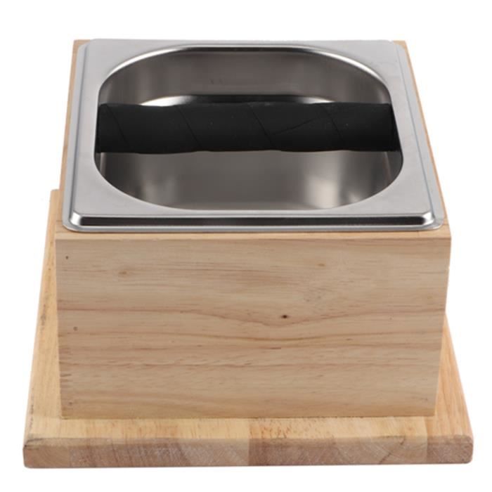 Boîte à Marc De Café En Inox - Récipient Pour Tasser Le Café Expresso - Dimensions 26,5x16x10 Cm - Amovible, Facile à Nettoyer
