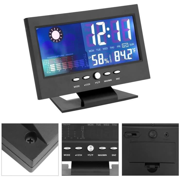 Station Météo Digitale Avec Hygromètre - Horloge, Température, Humidité, Prévisions