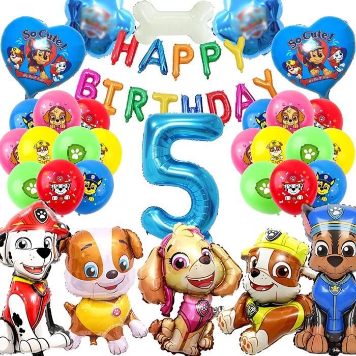 Décoration Anniversaire Pat' Patrouille – 31 Pièces : Ballons, Bannière, Adhésifs – Thème Chien Pour Enfant