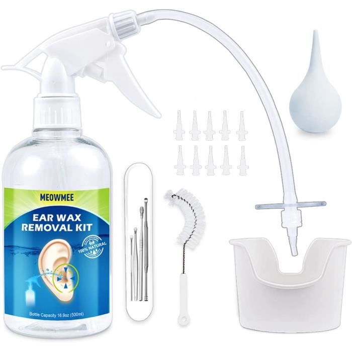 Kit de retrait de cérumen Nettoyant pour cérumen Système de bouteille de  lavage d'oreille pour adultes et enfants