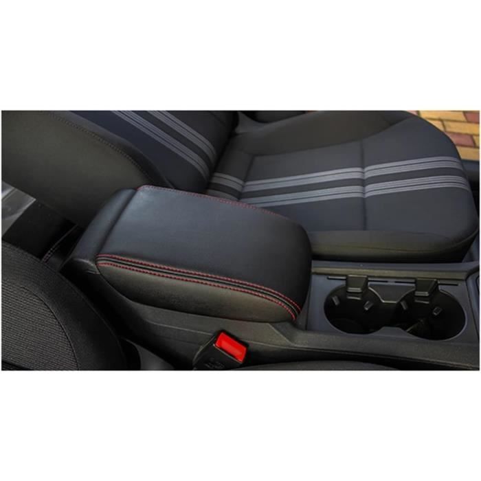 LANGBEAN Housse D'Accoudoir Seat Leon MK4 2020-2025 - Étui Protection Cuir PU Console Centrale Cupra Formentor, Rouge