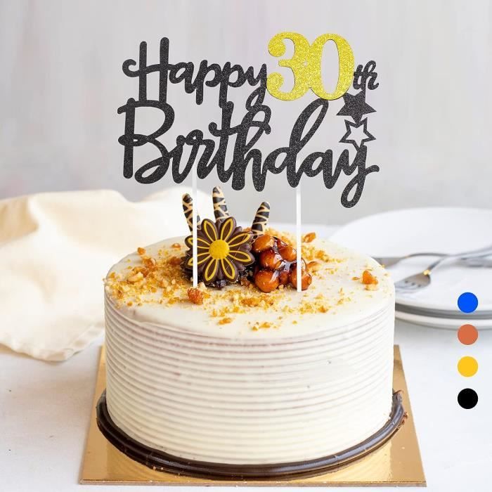Decoration Gateau Anniversaire 30 Ans,Happy Birthday Cake Topper,Cupcake  Topper Pour Décorer Gâteau D'Anniversaire Fête Pou[u1198] - Cdiscount Maison