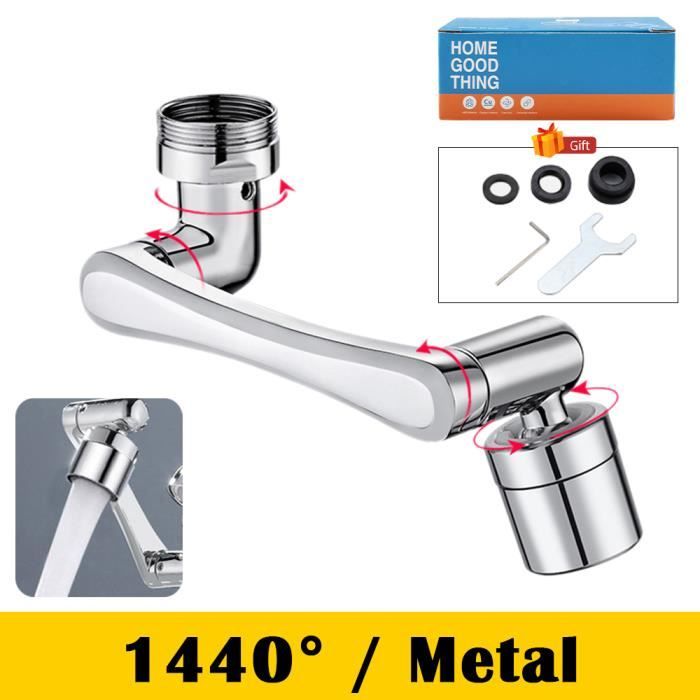 Rallonge De Robinet Pivotante 1440° – Cuivre Métal, M24x1,5, 2 Jets, Universelle