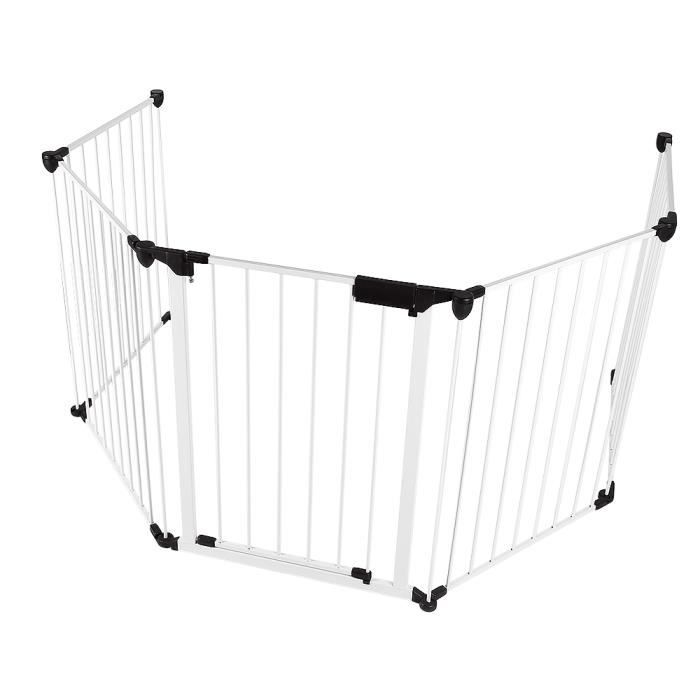 Barriere De Securite Enfant Grande Version 310cm Barriere D Escalier En Metal Blanc Cdiscount