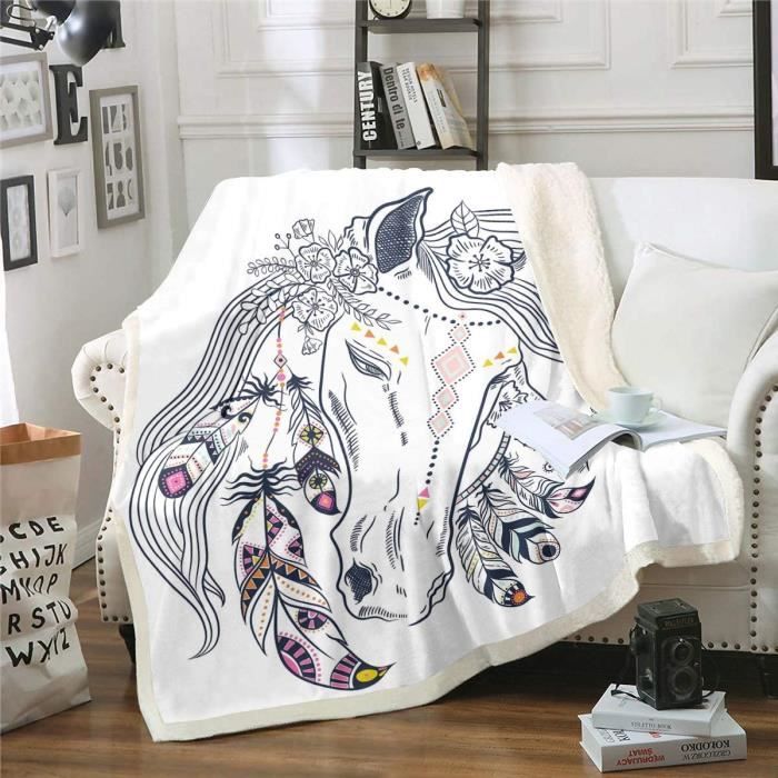 Couverture à Cheval Style bohème - Plumes - Couverture bohémien - Hippie - Animal Sauvage 60x120cm